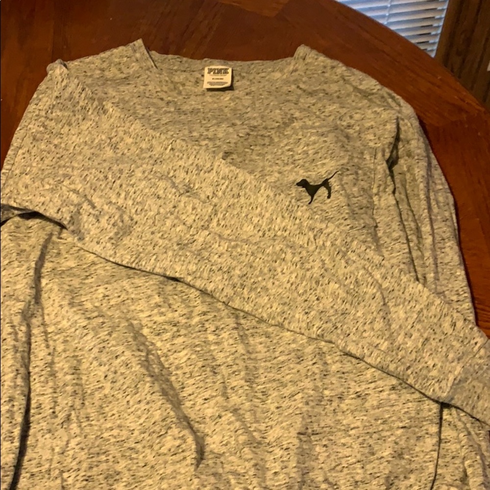 Grey speckled long sleeve Victoria Secret shirt